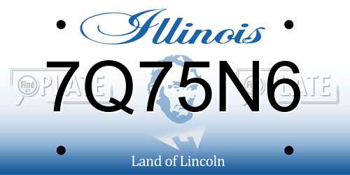 7Q75N6 Illinois License Plate