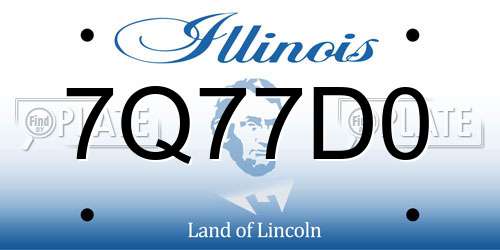 7Q77D0 Illinois License Plate