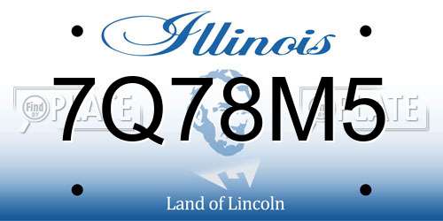 7Q78M5 Illinois License Plate