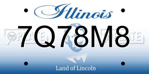 7Q78M8 Illinois License Plate
