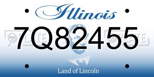 7Q82455 Illinois License Plate