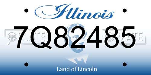 7Q82485 Illinois License Plate