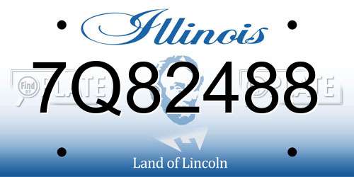 7Q82488 Illinois License Plate