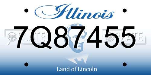 7Q87455 Illinois License Plate
