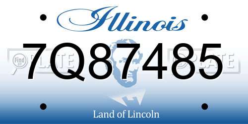 7Q87485 Illinois License Plate