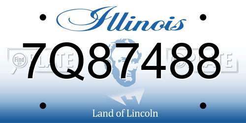 7Q87488 Illinois License Plate