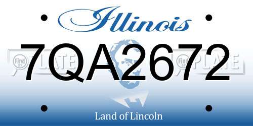 7QA2672 Illinois License Plate