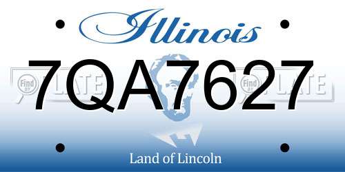 7QA7627 Illinois License Plate