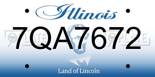 7QA7672 Illinois License Plate