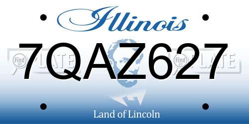 7QAZ627 Illinois License Plate
