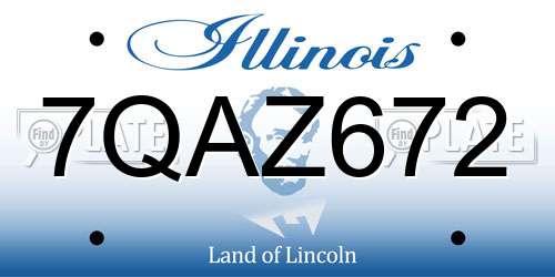 7QAZ672 Illinois License Plate