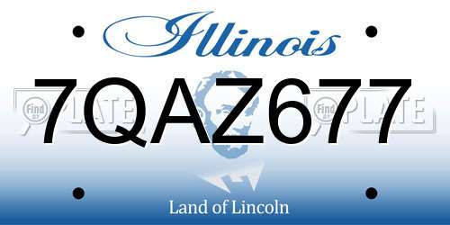 7QAZ677 Illinois License Plate