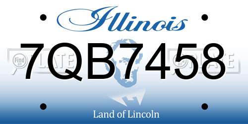 7QB7458 Illinois License Plate