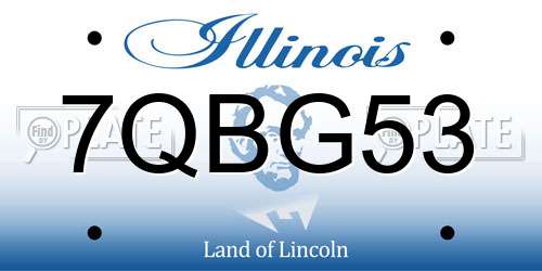 7QBG53 Illinois License Plate