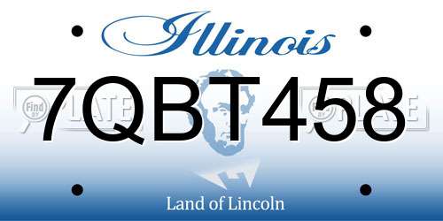 7QBT458 Illinois License Plate