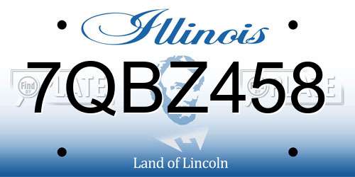 7QBZ458 Illinois License Plate