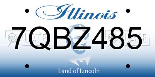 7QBZ485 Illinois License Plate