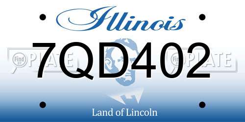 7QD402 Illinois License Plate