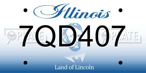 7QD407 Illinois License Plate