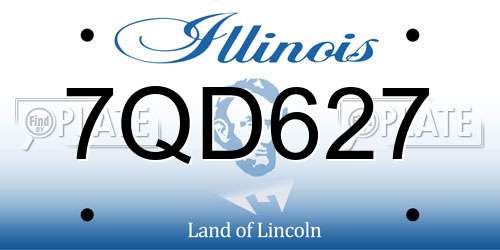 7QD627 Illinois License Plate