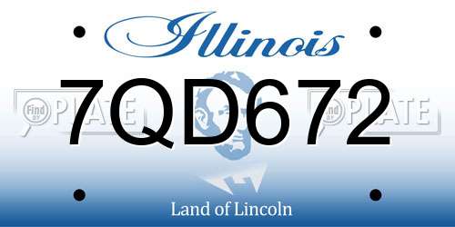 7QD672 Illinois License Plate