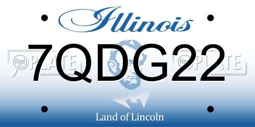 7QDG22 Illinois License Plate