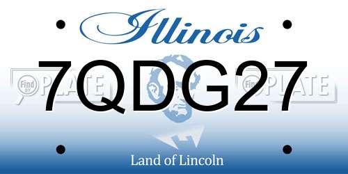 7QDG27 Illinois License Plate