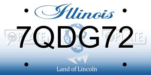 7QDG72 Illinois License Plate
