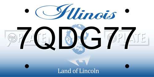 7QDG77 Illinois License Plate