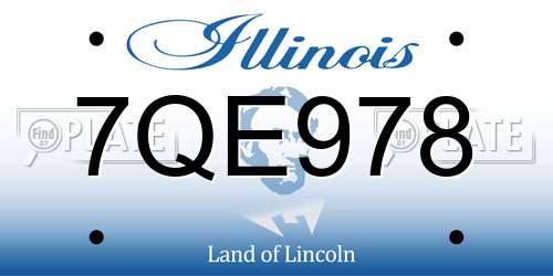 7QE978 Illinois License Plate