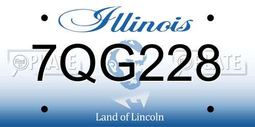 7QG228 Illinois License Plate