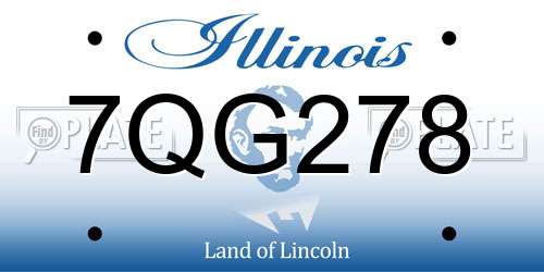7QG278 Illinois License Plate