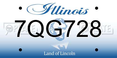7QG728 Illinois License Plate