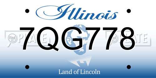 7QG778 Illinois License Plate