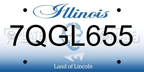 7QGL655 Illinois License Plate