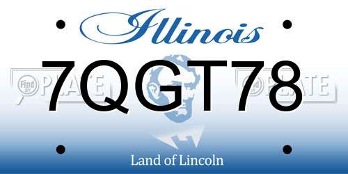 7QGT78 Illinois License Plate