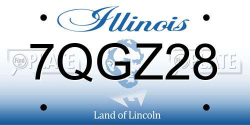 7QGZ28 Illinois License Plate