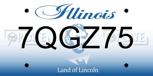 7QGZ75 Illinois License Plate