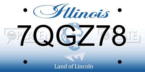 7QGZ78 Illinois License Plate