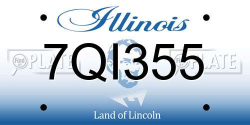 7QI355 Illinois License Plate