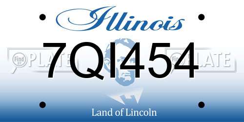 7QI454 Illinois License Plate