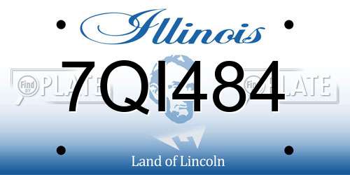 7QI484 Illinois License Plate