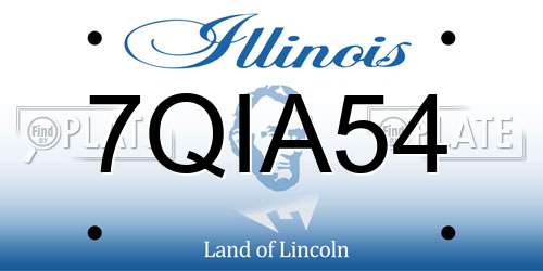 7QIA54 Illinois License Plate