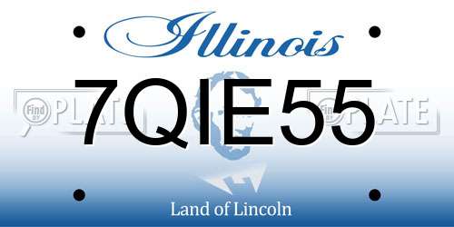 7QIE55 Illinois License Plate