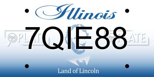 7QIE88 Illinois License Plate