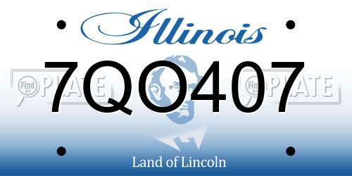 7QO407 Illinois License Plate