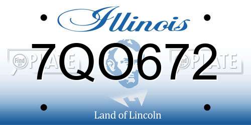 7QO672 Illinois License Plate