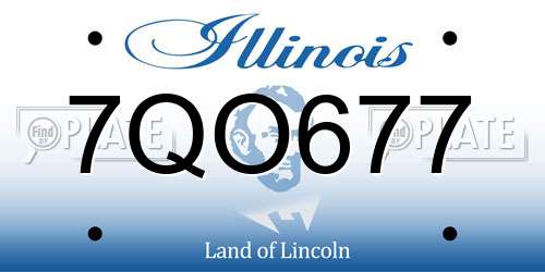 7QO677 Illinois License Plate