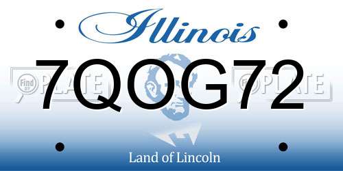 7QOG72 Illinois License Plate