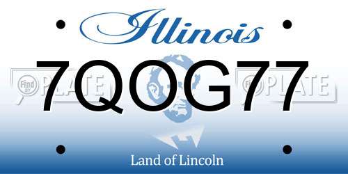 7QOG77 Illinois License Plate